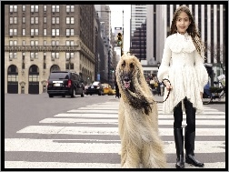 Nowy Jork, Pies, Dziewczynka, Ulica